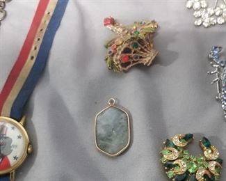 Signed Costume Jewelry and Signed Broaches 