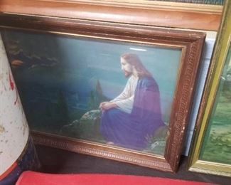 Vintage Jesus Painting 