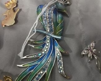 Signed Peacock Broach 