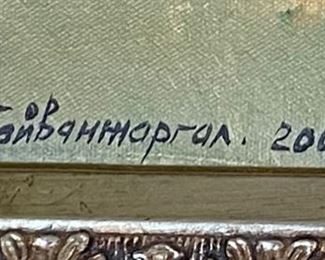 *Original* Art Russian Camel Painting Frame: 25x30x2.5in HxWxD