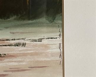 *Original* Art Watercolor Tsaatan Reindeer Herder Painting #2 Frame: 19x23in