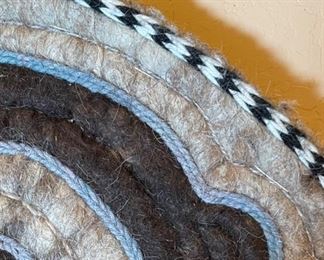 Handmade Traditional Mongolian Felt Tapestry Mat 27in Diameter