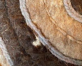 Handmade Traditional Mongolian Felt Tapestry Mat 27in Diameter