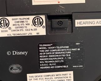 Disney Goofy Phone Telemania 9.75x9x11in HxWxD