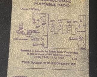 zenith transoceanic royal 3000-1 Multiband Radio 10.5x12.5x5in HxWxD