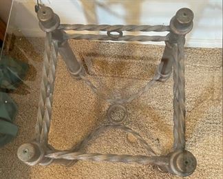 Iron & Glass End Table Single 22x24x24in HxWxD