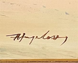 *Original* Art Mongolian Yurt Landscape Painting Frame: 26x29.53in