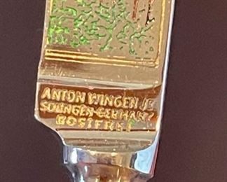 17pc Stag hand carved Anton Wingen Jr Othello German Carving Knife & Cutlery Set Dimensions: 2x18.25x10.25in HxWxD