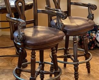 2pc Counter Height Chairs Bar Stools Swivel 46x25x19.5 seat: 29inH