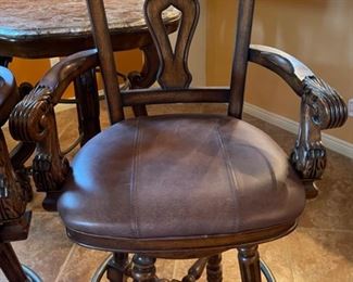 2pc Counter Height Chairs Bar Stools Swivel 46x25x19.5 seat: 29inH