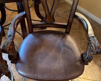 2pc Counter Height Chairs Bar Stools Swivel 46x25x19.5 seat: 29inH