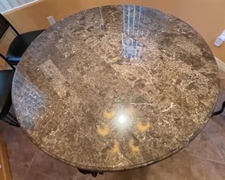 Granite Tile Dining Table & 4 Chairs 30 inches high by 45.5 inches diameter