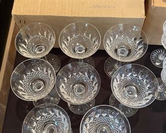 8pc St Louis France Tommy Crystal Glass Champagne/Tall Sherbet Glasses Saint 5.75inHx 4in diameter