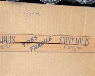 8pc St Louis France Tommy Crystal Glass Champagne/Tall Sherbet Glasses Saint 5.75inHx 4in diameter