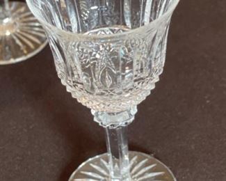 8pc St Louis France Tommy Crystal Glass Bordeaux Glasses Saint Wine Hock 6in h x 3in diameter