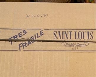 8pc St Louis France Tommy Crystal Glass Water Goblet Glasses Saint 7.25in h x 3.5in diameter