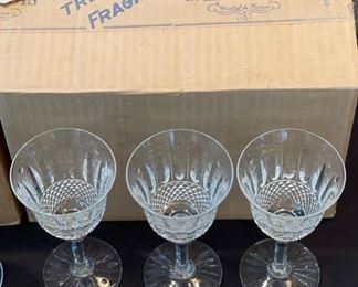 8pc St Louis France Tommy Crystal Glass Wine Hocks Glasses 6.75in h x 3.5in diameter