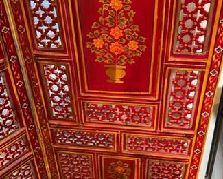 Hand Painted 3 Panel Screen Room Divider Wood 72in H x 59.35in W