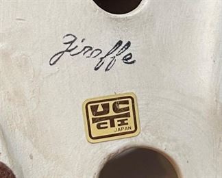 2pc Vintage UCTCI Japan Ceramic Giraffe Pair Largest; 10x8x5.5in HxWxD