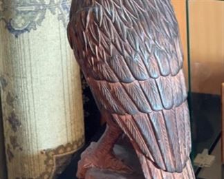 Georgetown Manor Carved Wood Falcon 23x7x8in HxWxD