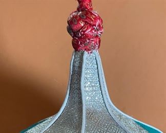 Mongolian Traditional Hat Headdress 8in H x 7.75in Diameter