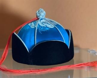 Mongolian Traditional Hat Headdress #2 6in H x 7.5in Diameter