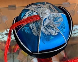 Mongolian Traditional Hat Headdress #2 6in H x 7.5in Diameter