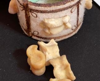 Mongolian Shagai Ankle Bones in Felt Game pieces