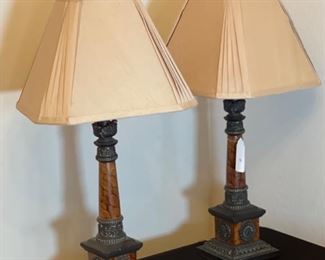 2pc Column Lamps PAIR 30x14x14in HxWxD