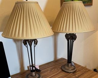 2pc Ram Head Desk Lamp PAIR 32in H x 18.5in Diameter