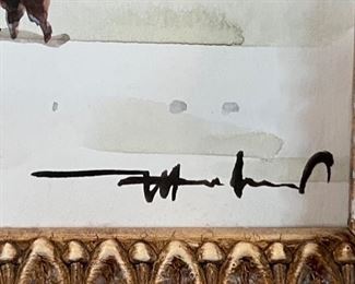 *Original* Art Mongolian Camp Acrylic painting Frame: 13.5x18.5in