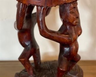 Hand Carved Figural Wood Pedestal