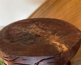 Hand Carved Figural Wood Pedestal