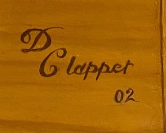 *Original* Art Donald Clapper Queen of Hearts Oil Painting Trompe l’Oeil Wild West Annie Oakley & Buffalo Bill Art: 18x24in