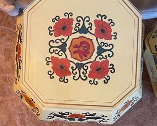 2pc Chinese Hand Painted Pedestals PAIR 17x16x16in HxWxD