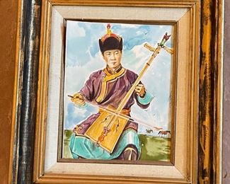 *Original* Art Morin Khuur Player Watercolor Balgansurengiin Natsagdorj Frame: 16x14in