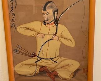 *Original* Art Man with Bow Painting 16.5 x14.5