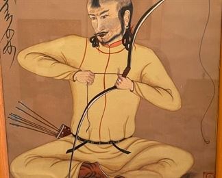 *Original* Art Man with Bow Painting 16.5 x14.5