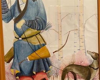 *Original* Art Man with dog Painting 20 x 16