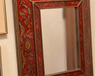 Cajamarca Mirror Reverse Painted Glass 20.5 x 16.5 x 2.5 HxWxD