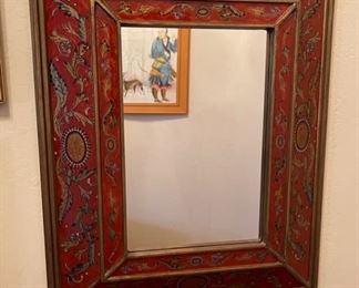 Cajamarca Mirror Reverse Painted Glass 20.5 x 16.5 x 2.5 HxWxD