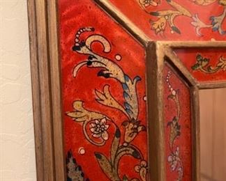 Cajamarca Mirror Reverse Painted Glass 20.5 x 16.5 x 2.5 HxWxD