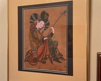 *Original* Art Mongolian Shudraga Player Painting 21 x 20