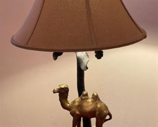Brass Camel & Palm Lamp Single 25 x 16.5