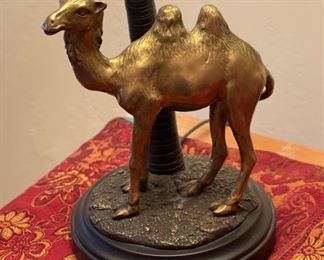 Brass Camel & Palm Lamp Single 25 x 16.5