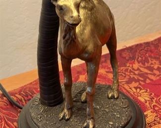 Brass Camel & Palm Lamp Single 25 x 16.5