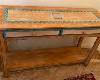 Hand Painted Hallway Sofa Table Southwest 29x47x16in HxWxD