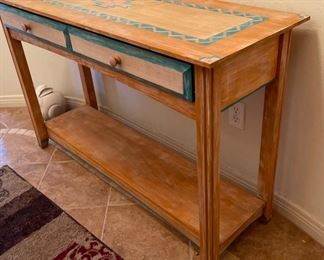 Hand Painted Hallway Sofa Table Southwest 29x47x16in HxWxD