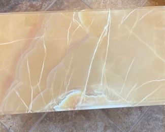 Goga dÁrt Marble Top Iron Frame Coffee Table 14x20x39in HxWxD