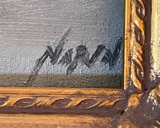 *Original* Art Narin Water Buffalo Fording River 20x24